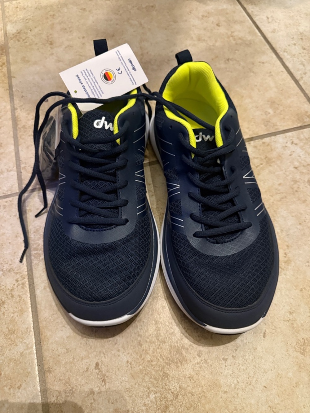 Men’s Navy Sneakers with Neon Yellow Liner by